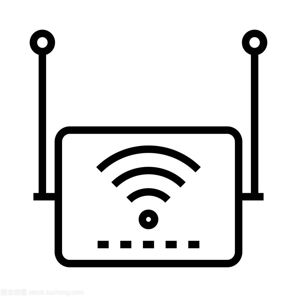 WIFI設(shè)備細線矢量圖標 網(wǎng)絡(luò)設(shè)備的視覺語言
